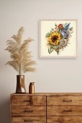 Ayçiçeği Ahşap Çerçeveli Tablo 50 x 50