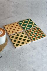 Geometrik Şekiller Taş Bardak Altlığı