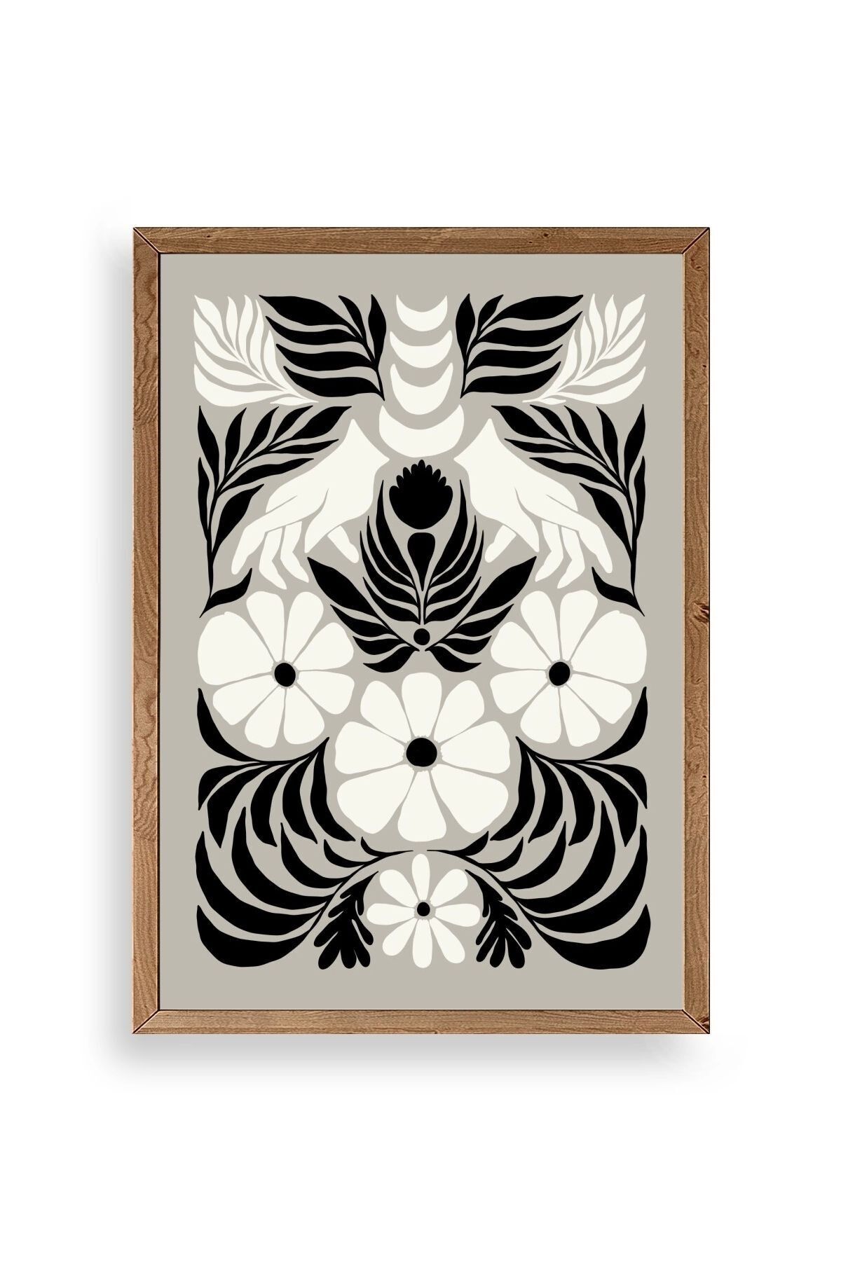 Çiçek Ahşap Çerçeveli Tablo 50 x 70