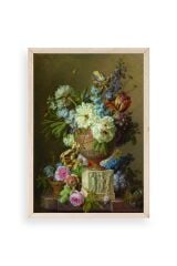 Çiçekler Ahşap Çerçeveli Tablo 23 x 30