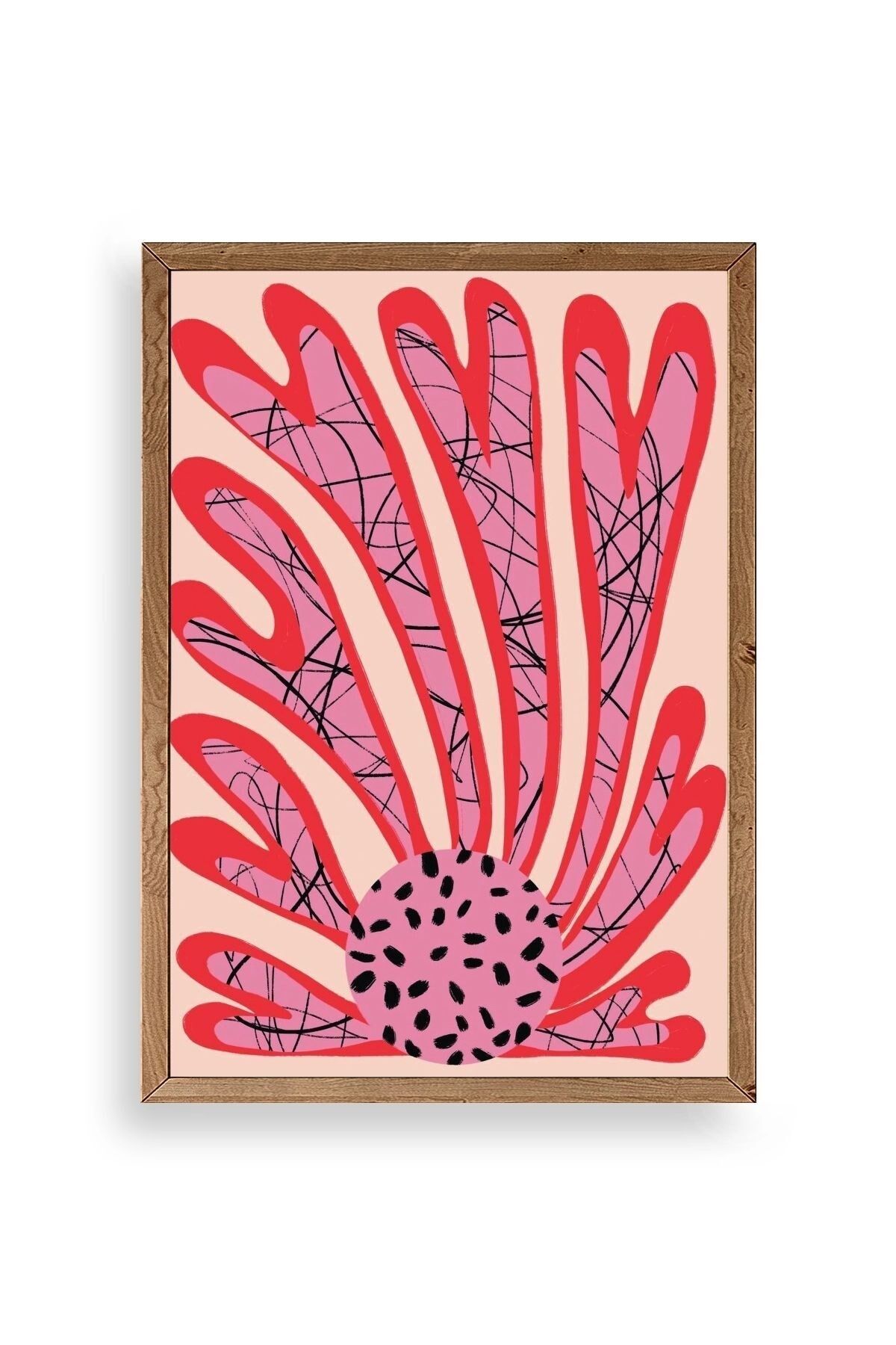 Çiçek Ahşap Çerçeveli Tablo 50 x 70