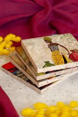 Afrikalı Kadın 4'lü Taş Bardak Altlığı