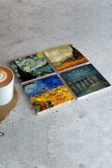 Van Gogh 4'lü Taş Bardak Altlığı