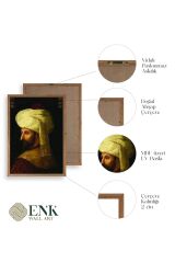 Fatih Sultan Mehmet Ahşap Çerçeveli Tablo 23 x 30
