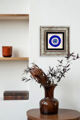 Nazar Boncuğu Çerçeveli Taş Tablo 20 cm