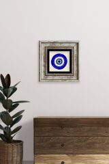 Nazar Boncuğu Çerçeveli Taş Tablo 20 cm