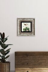 Kuşlar Çerçeveli Taş Tablo 20 cm
