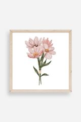 Çiçek Ahşap Çerçeveli Tablo 50 x 50