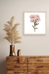 Çiçek Ahşap Çerçeveli Tablo 50 x 50