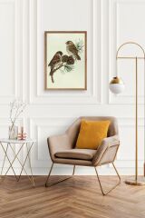 Kuş Ahşap Çerçeveli Tablo 30 x 42