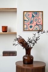 Soyut Ahşap Çerçeveli Tablo 23 x 23