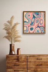 Soyut Ahşap Çerçeveli Tablo 23 x 23