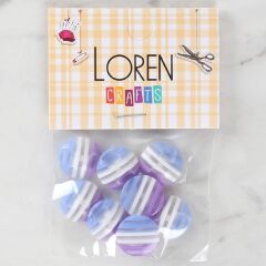 Loren Crafts 8'li Desenli Düğme - 1092