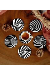 6 Adet Desenli Mdf Bardak Altlığı