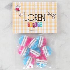 Loren Crafts 8'li Desenli Düğme - 1093