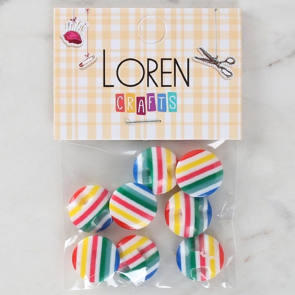 Loren Crafts 8'li Desenli Düğme - 1097