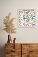 Çiçek Ahşap Çerçeveli Tablo 23 x 23