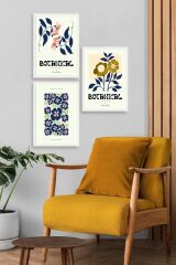 Botanik Üçlü Ahşap Çerçeveli Tablo 40 x 60
