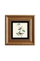 Kuşlar ve Ağaç Çerçeveli Taş Tablo 20 cm