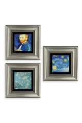 Van Gogh 3 lü Set Çerçeveli Taş Tablo 20 cm
