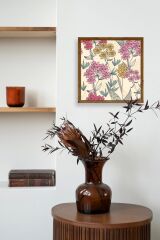 Çiçekler Ahşap Çerçeveli Tablo 50 x 50