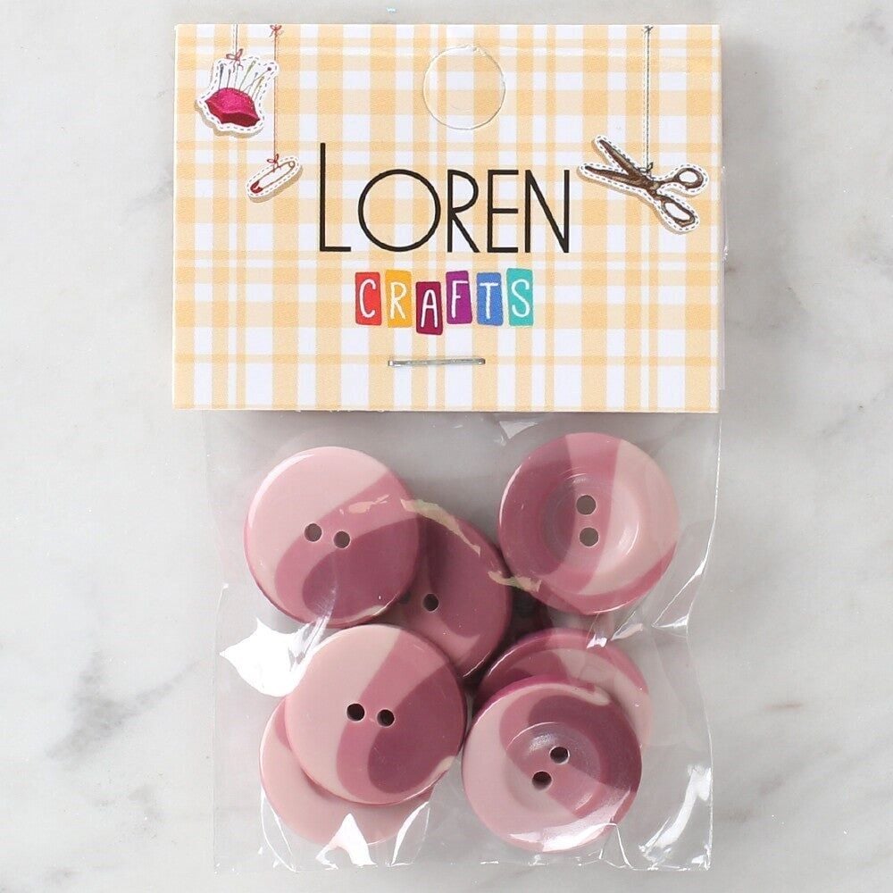 Loren Crafts 8'li Düğme Gül Kurusu - 1140
