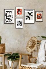 Ünlü Tablo Seti 5'li Tablo 30 x 40