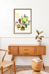 Çay Vakti Ahşap Çerçeveli Tablo 30 x 42