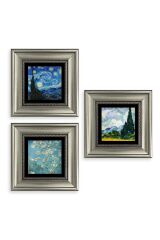 Van Gogh 3 lü Set Çerçeveli Taş Tablo 20 cm