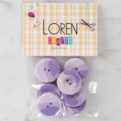 Loren Crafts 8'li Düğme Mor - 1136