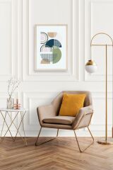 Soyut Ahşap Çerçeveli Tablo 30 x 42