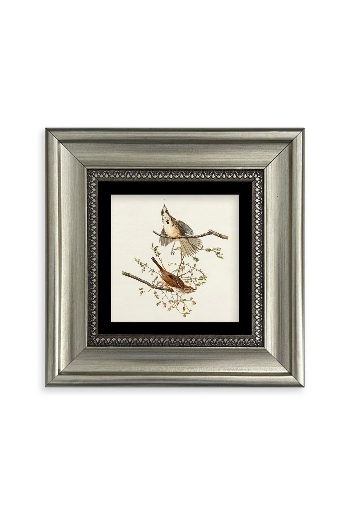 Yabani Dal Serçe Çerçeveli Taş Tablo 20 cm