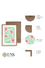 Çiçekler Üçlü Ahşap Çerçeveli Tablo 23 x 30