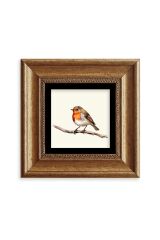 Tombul Kuş Çerçeveli Taş Tablo 20 cm