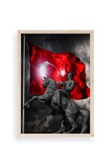 Atatürk Ahşap Çerçeveli Tablo 30 x 42