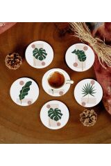 6 Adet Desenli Mdf Bardak Altlığı