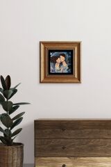 Sevgililer Çerçeveli Taş Tablo 20 cm