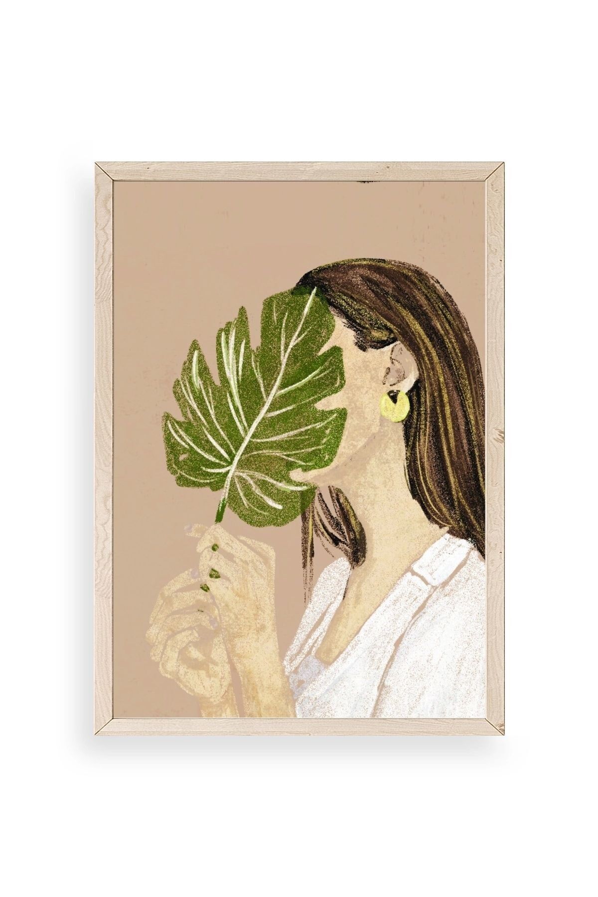 Kadın Ahşap Çerçeveli Tablo 30 x 42