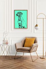 Köpek Ahşap Çerçeveli Tablo 23 x 30