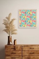 Yaprak Ahşap Çerçeveli Tablo 50 x 50