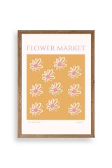 Çiçek Pazarı Ahşap Çerçeveli Tablo 30 x 42