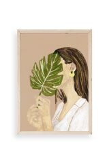 Kadın Ahşap Çerçeveli Tablo 17 x 23