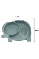 BUFFER® Bebek ve Çocuk için Sevimli Fil Model Desenli Yemek Bebek Mama Kabı Bölmeli Tabak