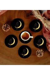 6 Adet Desenli Mdf Bardak Altlığı