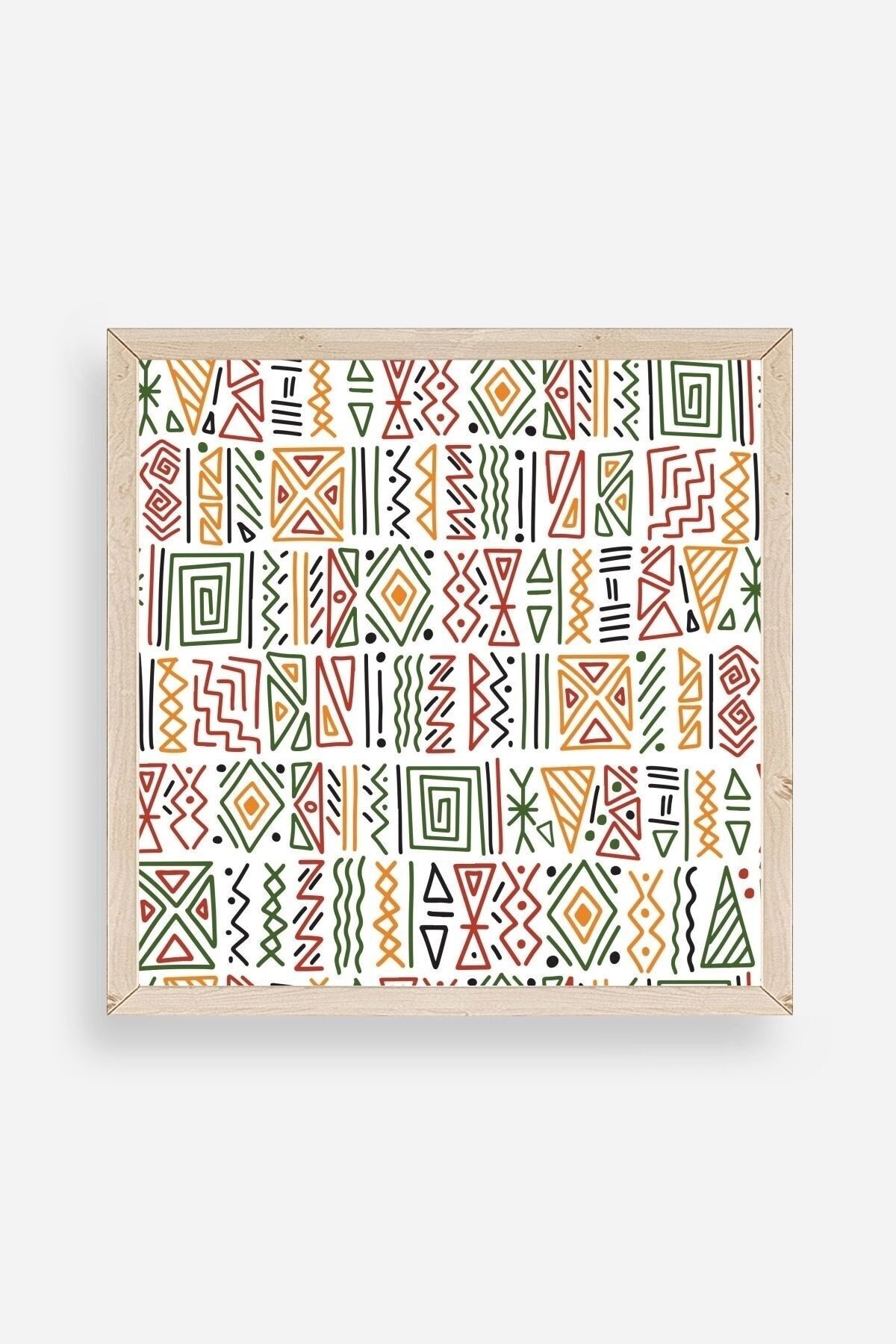 Çizgiler Ahşap Çerçeveli Tablo 50 x 50