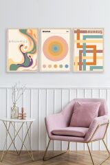 Bauhaus Üçlü Ahşap Çerçeveli Tablo 23 x 30