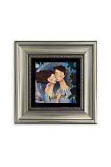 Sevgililer Çerçeveli Taş Tablo 20 cm