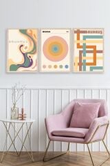 Bauhaus Üçlü Ahşap Çerçeveli Tablo 50 x 70
