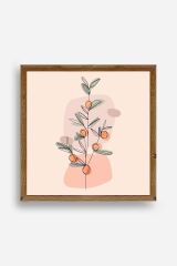 Çiçek Ahşap Çerçeveli Tablo 23 x 23