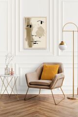 Soyut Yüz Ahşap Çerçeveli Tablo 30 x 42